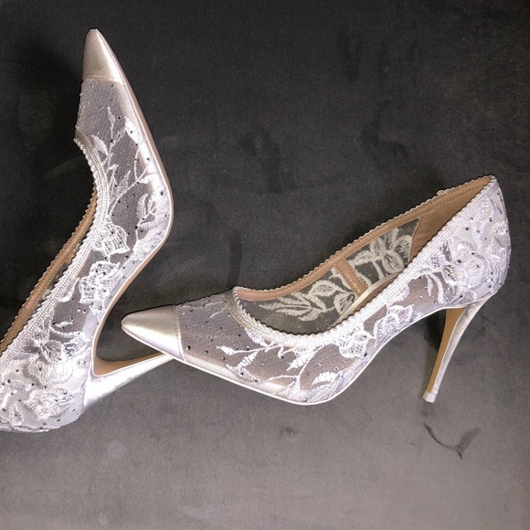 white heels wedding shoes